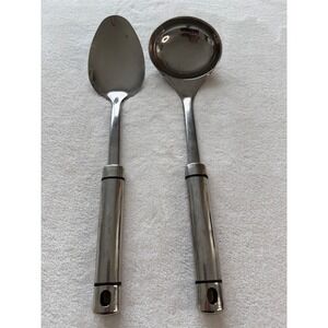 INOX Stainless Steel Serving Spoon Ladle Set Modern Kitchen Utensils EUC